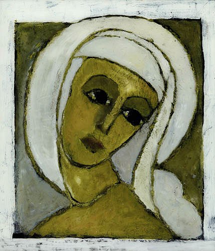 W4708-0 Dahm Helen - Gemälde - Hinterglas - Kopf 1953.jpg