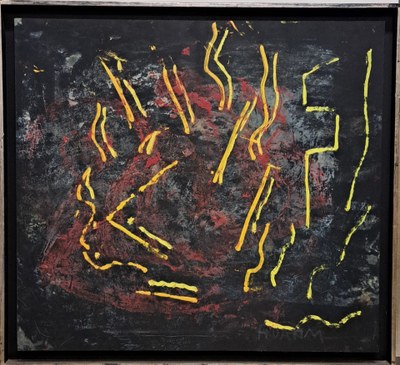 W2707-00 Dahm - Abstraktion mit gelben und orangen Strichen.jpg