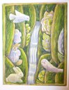 W4946-000 Willi Hartung - 2 Vögel - Hase - Orchideen - Wasserfall.JPG