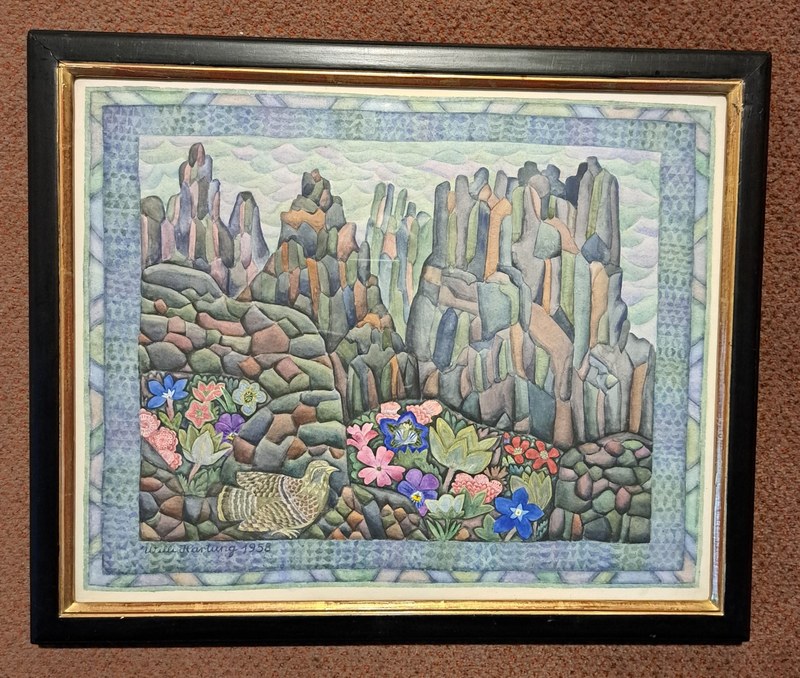 W4931-002 Hartung - Vogel im Gebirge - Rahmen.jpg